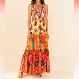 Farm Rio mixed warm prints organic cotton maxi
